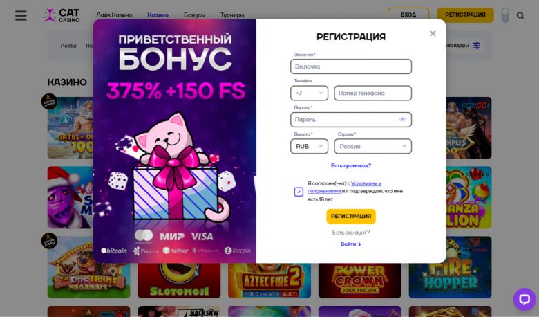 Как зарегистрироваться в казино Cat Casino Как зарегистрироваться в казино Cat Casino